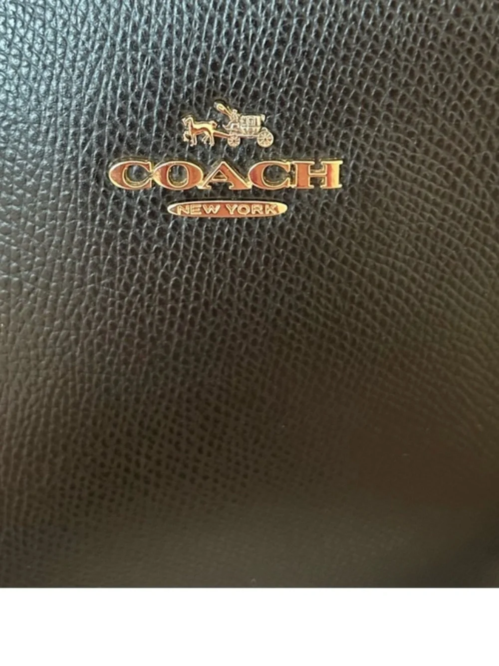 Coach Christie CarryAll Handbag in Black Pebble Grain Leather Double Zip Top EUC